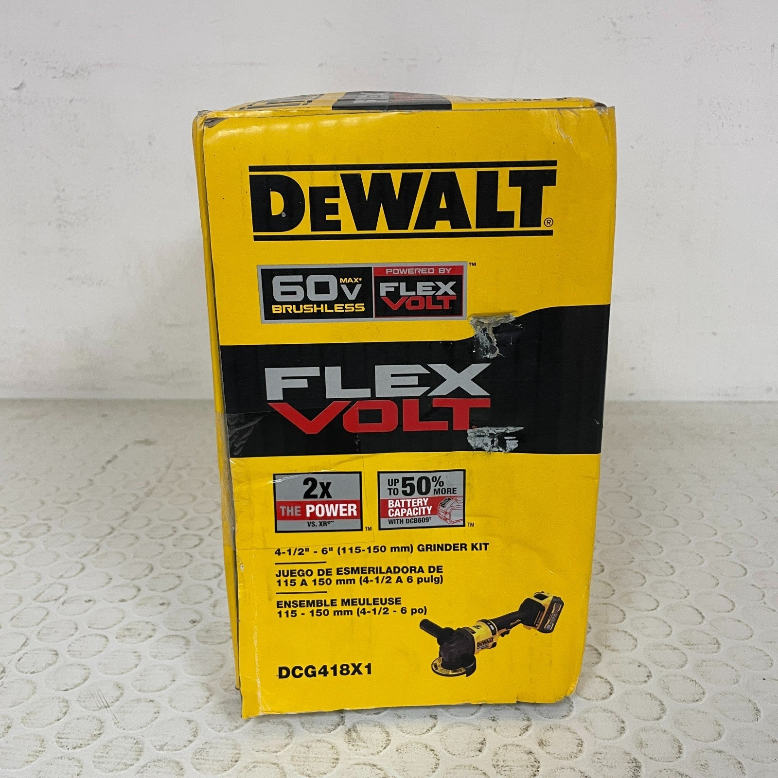 DEWALT FLEXVOLT 60V MAX Brushless Angle Grinder Kit  Model DCG418X1