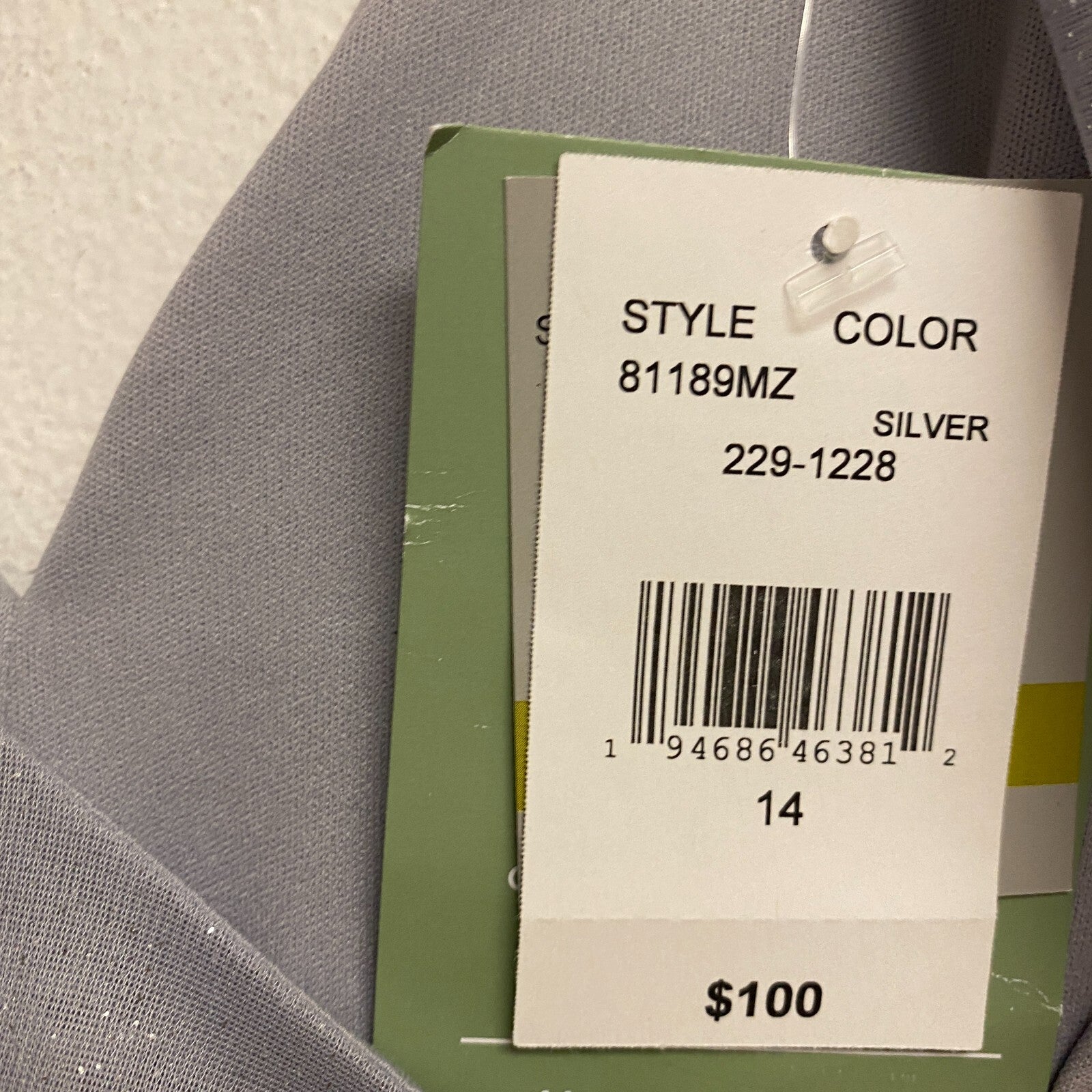 Danny & Nicole Women Short Sleeve Fit+Flare Tiered Maxi Dress Sz 14 Color Silver