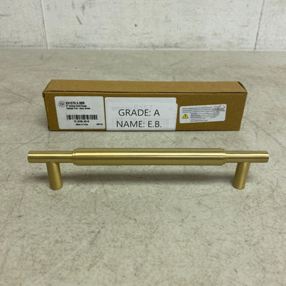 SIGNATURE HARDWARE 6" COLMAR SOLID BRASS CABINET PULL SATIN BRASS