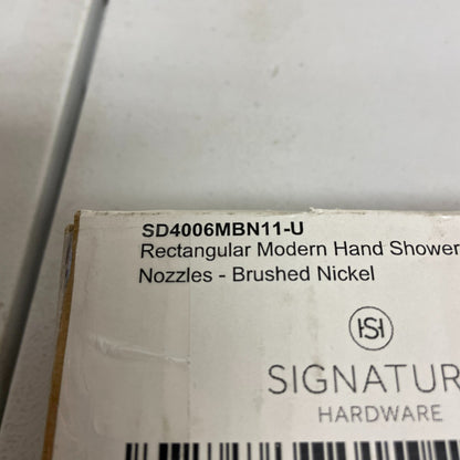 Signature Hardware Rectangular Modern Hand Shower Brushed Nickel SD4006MBN11‑U