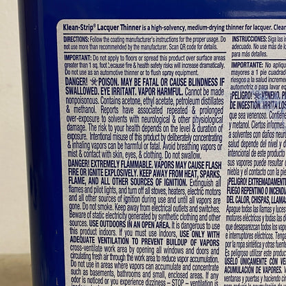 Klean Strip Lacquer Thinner High Solvency 1 Gallon J10087