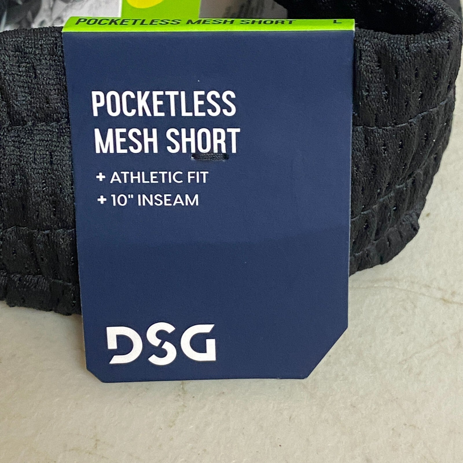 DSG Men's 1 in Pocketless Mesh Shorts Pure Black Athletic Fit Training DAM20112
