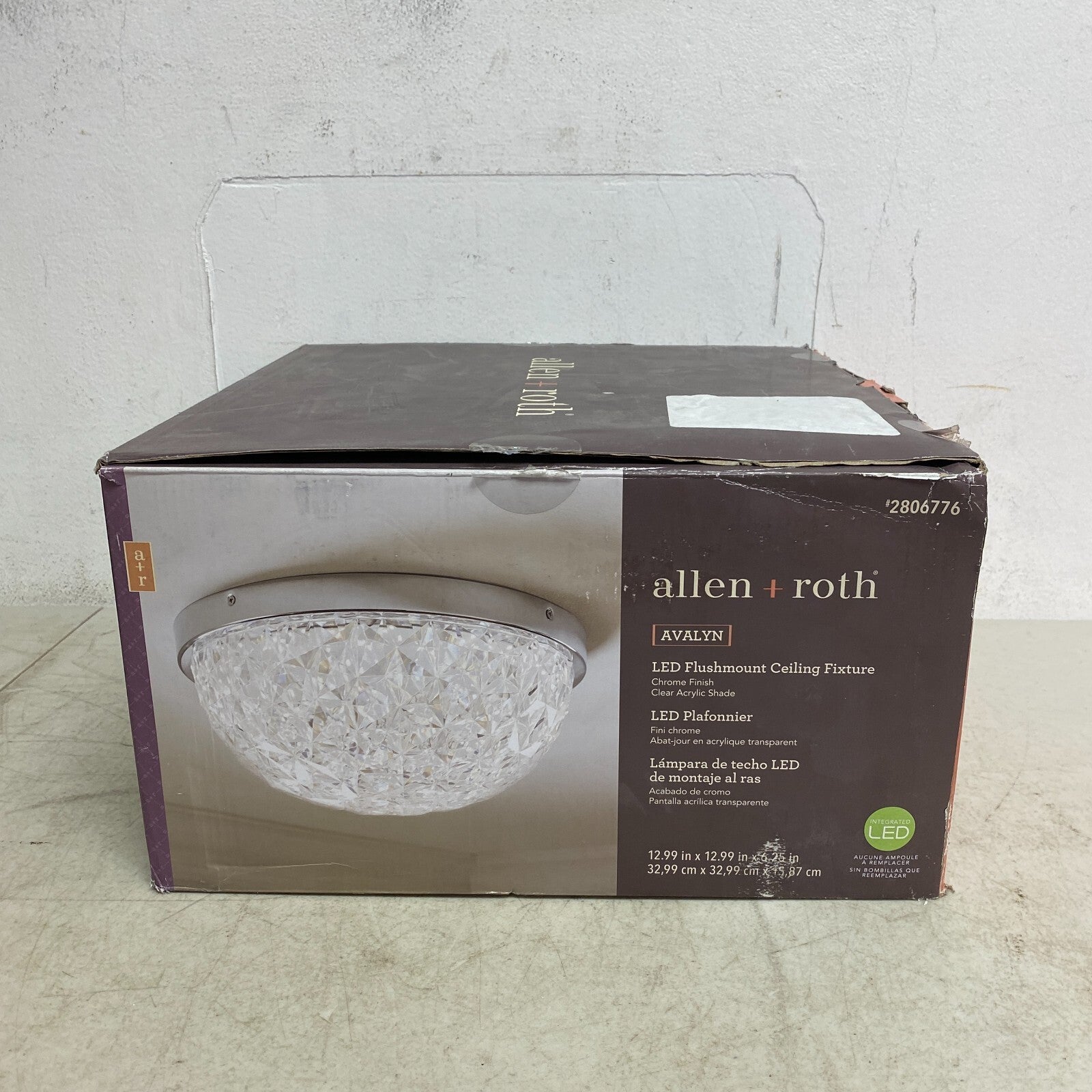 Allen +Roth Evalyn 1-Light12.99-in Gloss Chrome Integrated LED Flush Mount Light