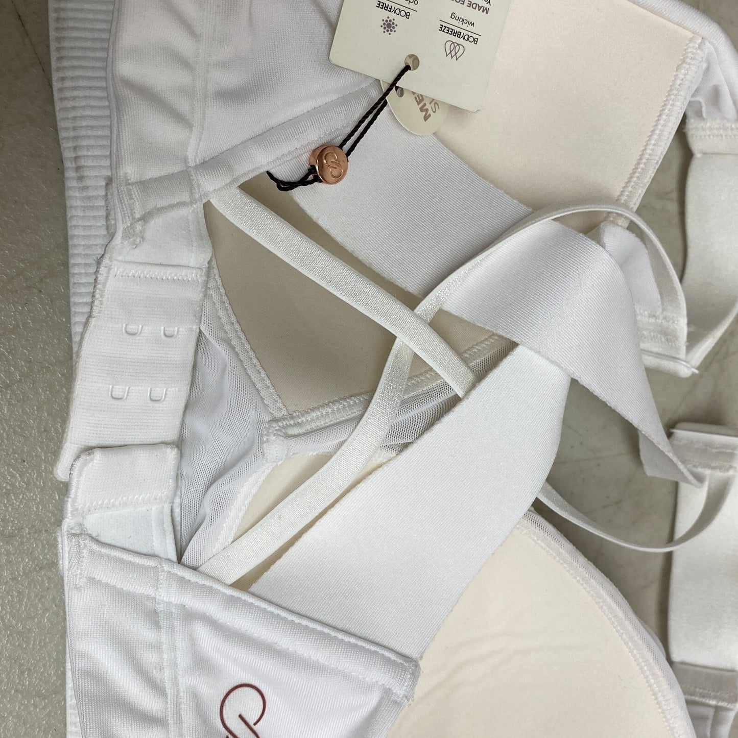 Calia Women's Made To Move Doublestrap Bra Medium Support Pure White WAX17206X