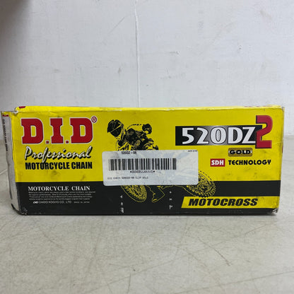 DID 520DZ-98 DZ2 High Performance Gold Non-O-Ring Chain 98 Link Motorcycle