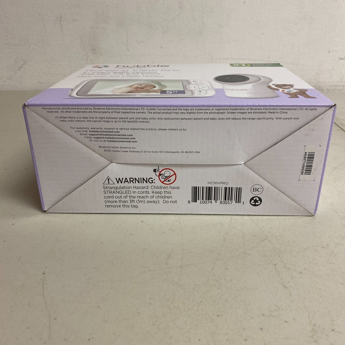 Hubble Connected Nursery View Pro 5" Video Baby Monitor Camera With Sounds