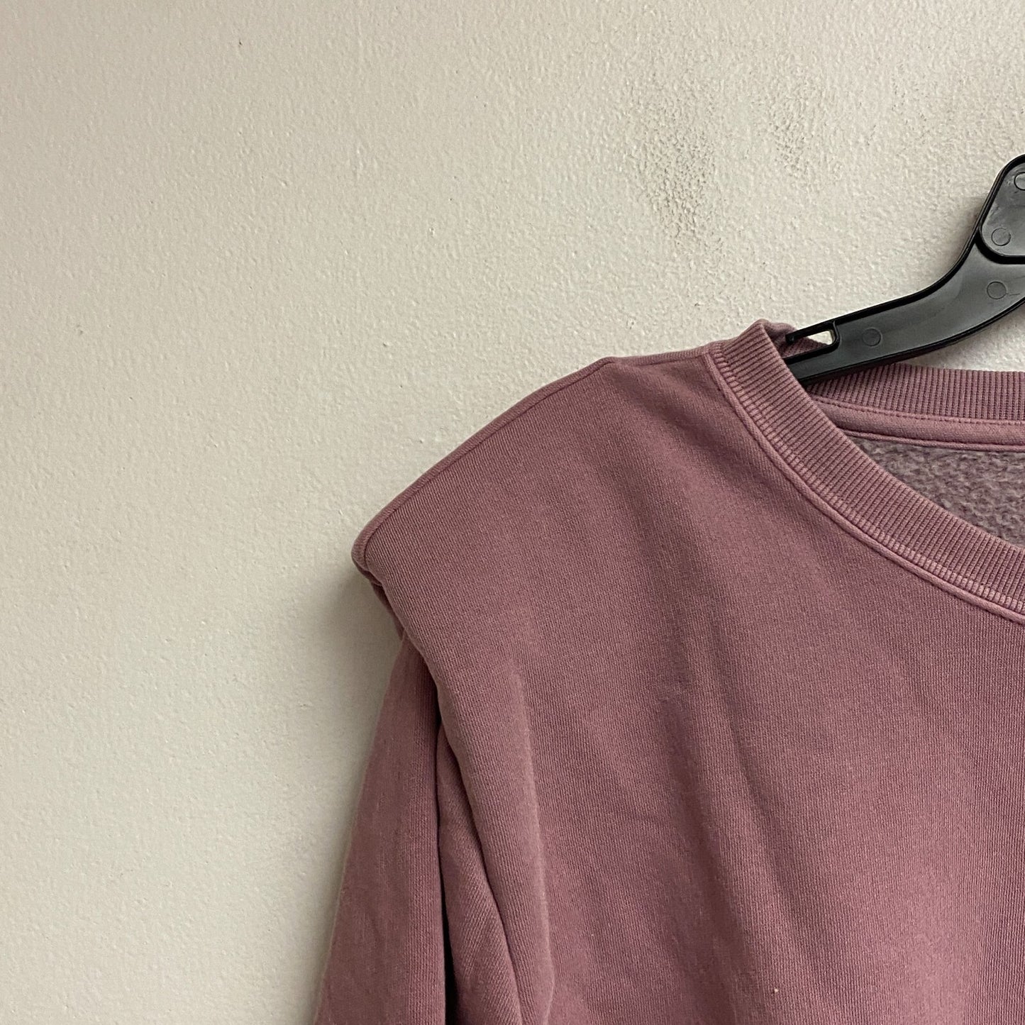 Ana Women's Padded Shoulders Long Sleeve Sweatshirt Size PXL Color: Western Rose