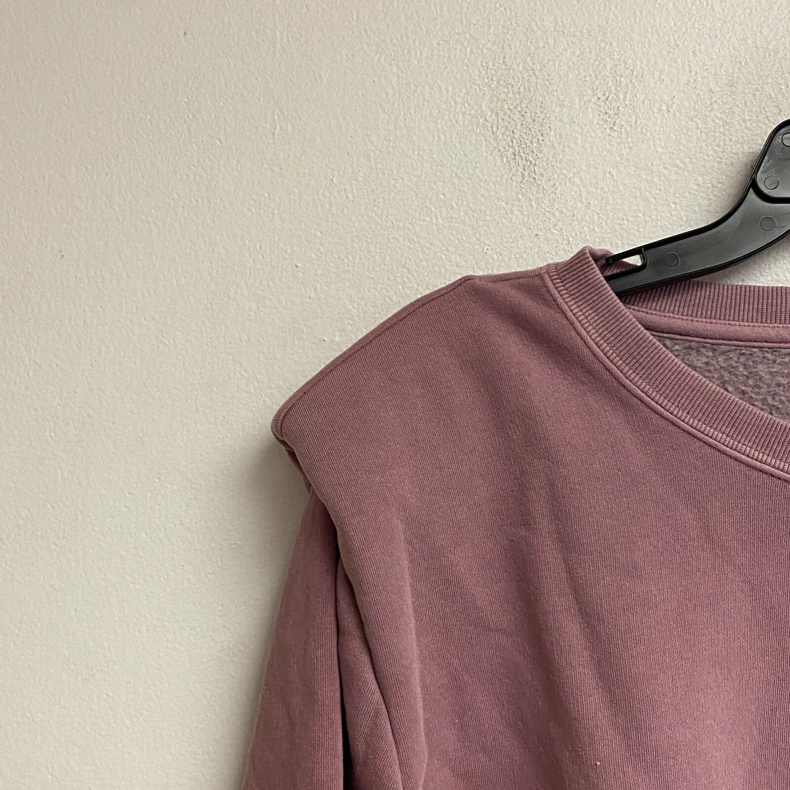 Ana Women's Padded Shoulders Long Sleeve Sweatshirt Size PXL Color: Western Rose