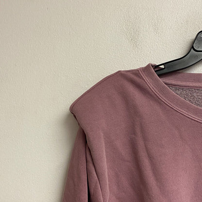 Ana Women's Padded Shoulders Long Sleeve Sweatshirt Size PXL Color: Western Rose