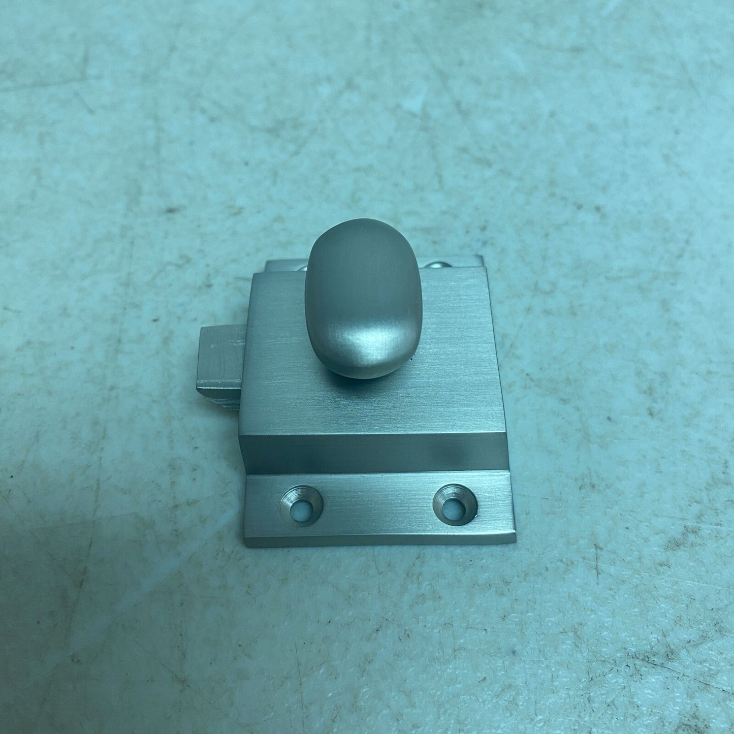 Signature Hardware Pitkin Brass Cabinet Latches with Oval Knob - Brushed Nickel