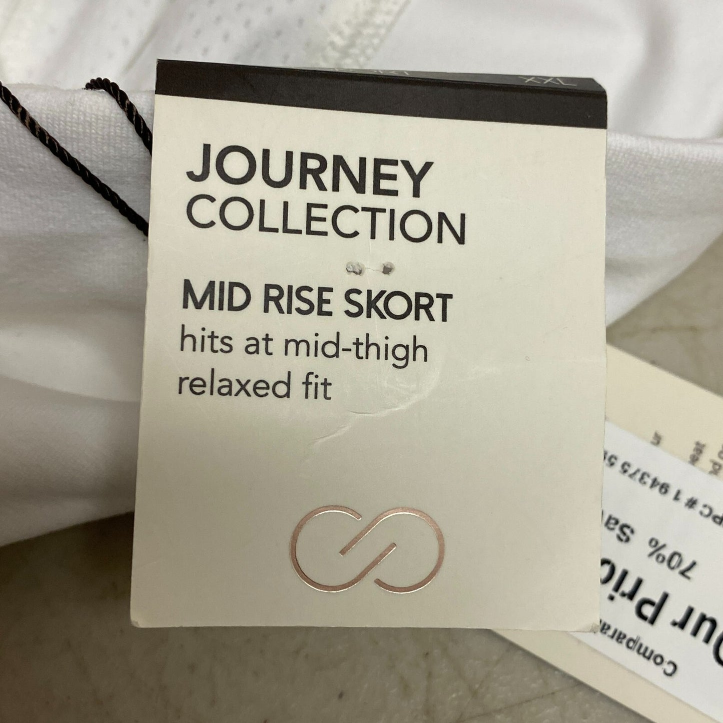 CALIA Women's Tulip Hem Skort Pure White Solid Relaxed fit Journey WAX12237