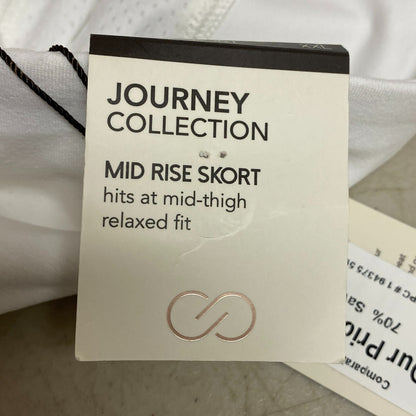 CALIA Women's Tulip Hem Skort Pure White Solid Relaxed fit Journey WAX12237