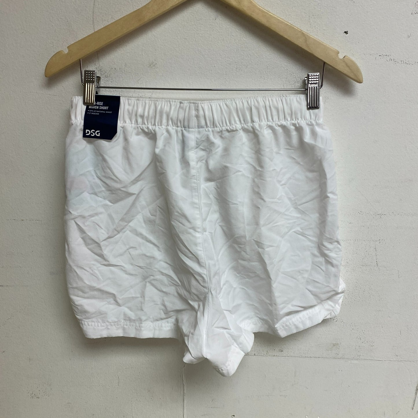 DSG Women's Notched Woven Shorts Pure White Solid  DAW13108