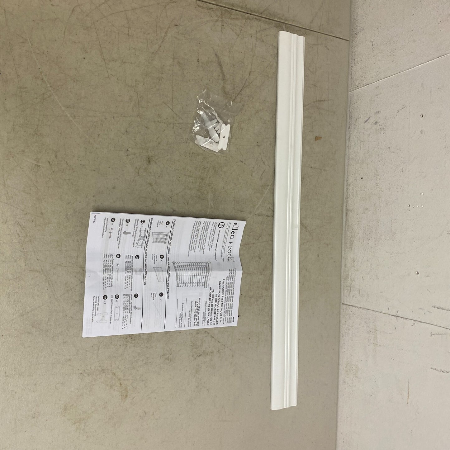 ALLEN + ROTH 2 IN ROOM DARKENING CORDLESS FAUX WOOD BLIND WHITE 29 IN X 64 IN