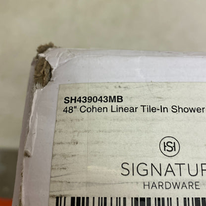 Signature Hardware 48" Cohen Linear Tile-In Shower Drain - Matte Black