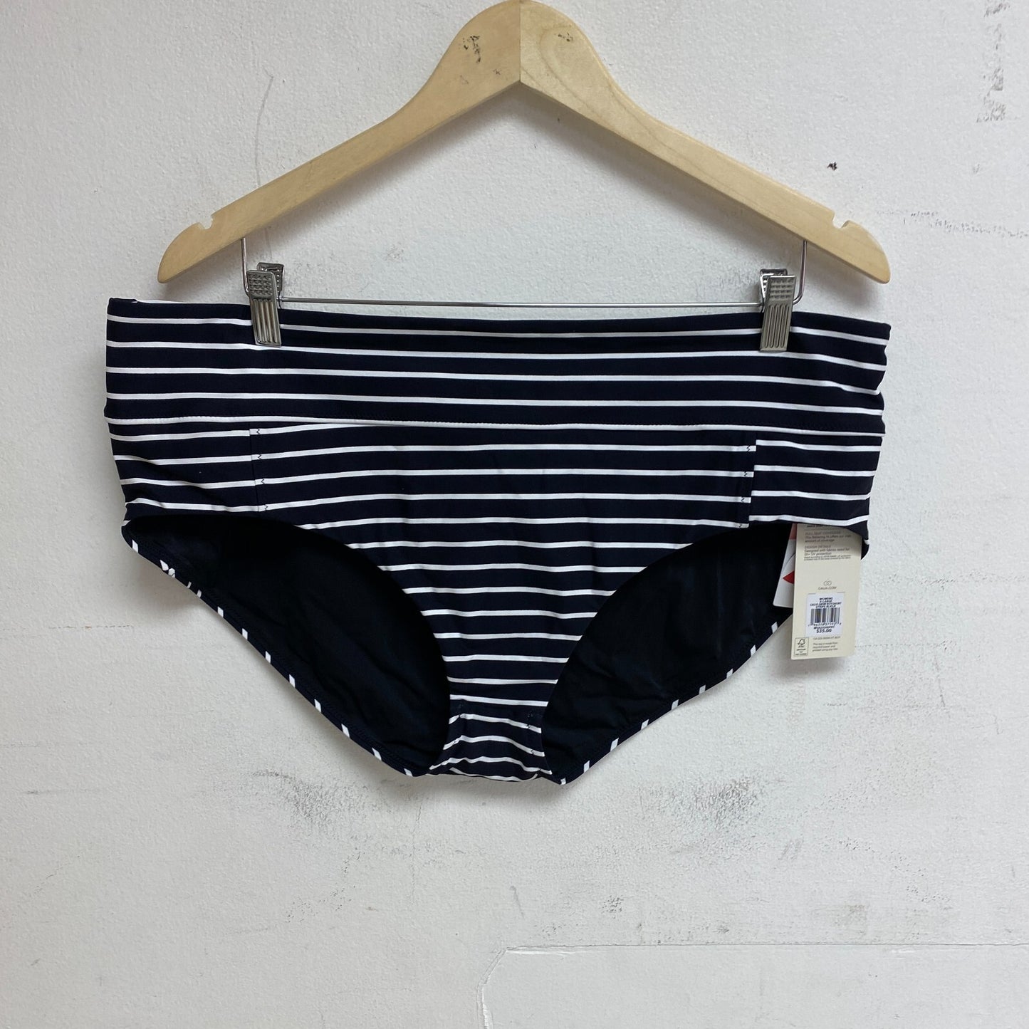 CALIA WOMENS SWIM Mid Rise BOY SHORT STRIPE BLACK WSA23500PRT Brand New!