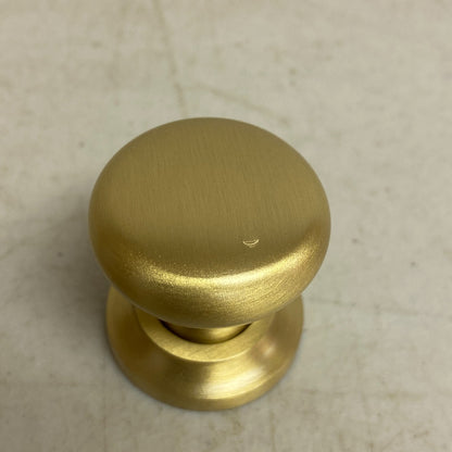 Signature Hardware 1-1/4" Brass Round Knob with Beveled Round Base Plate Satin