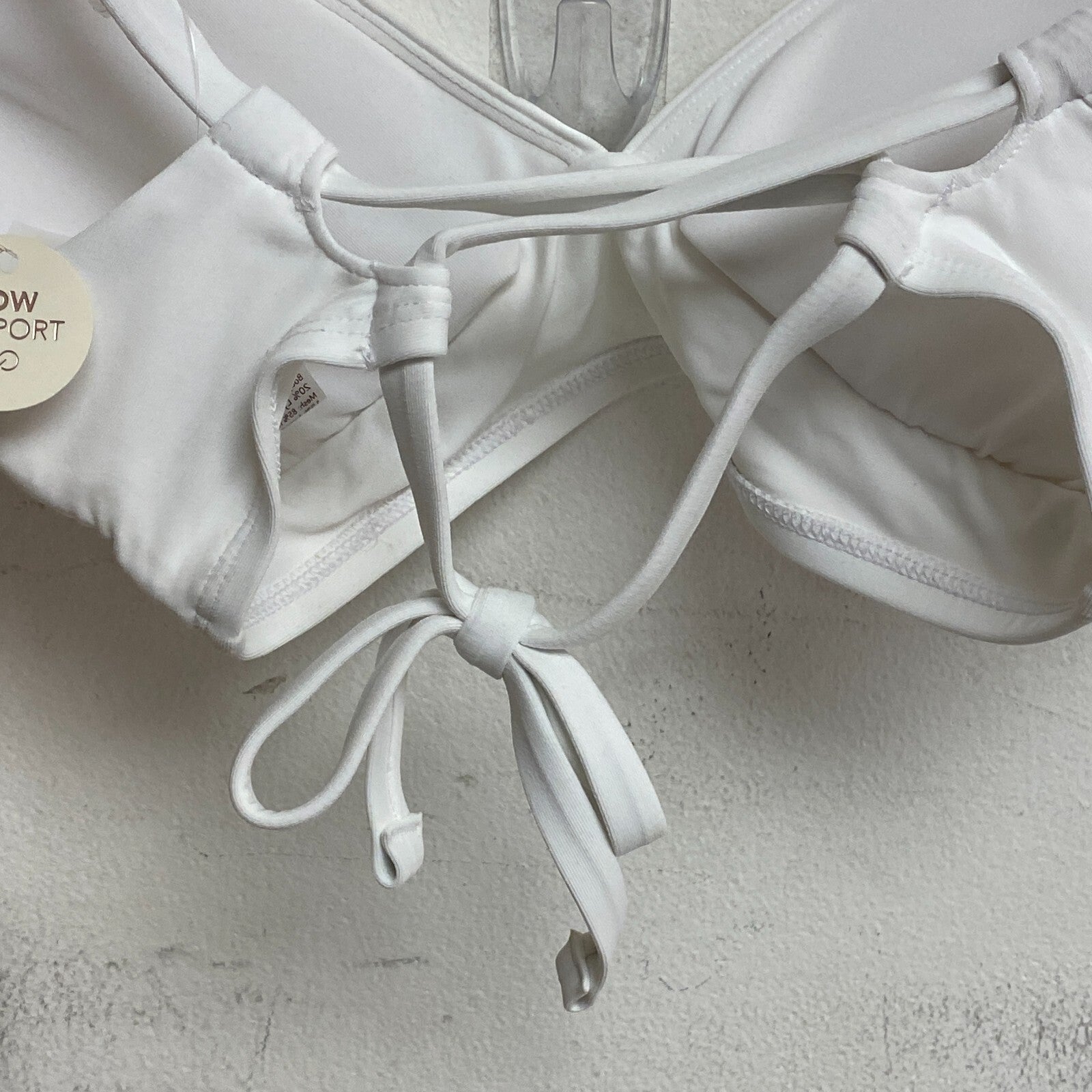 Calia Women's Low Support Triangle Bikini Top Pure White WSA23201 Brand New!