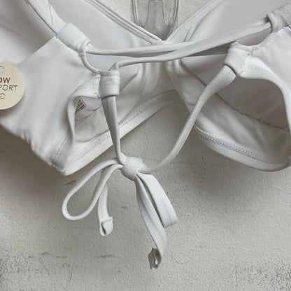 Calia Women's Low Support Triangle Bikini Top Pure White WSA23201 Brand New!