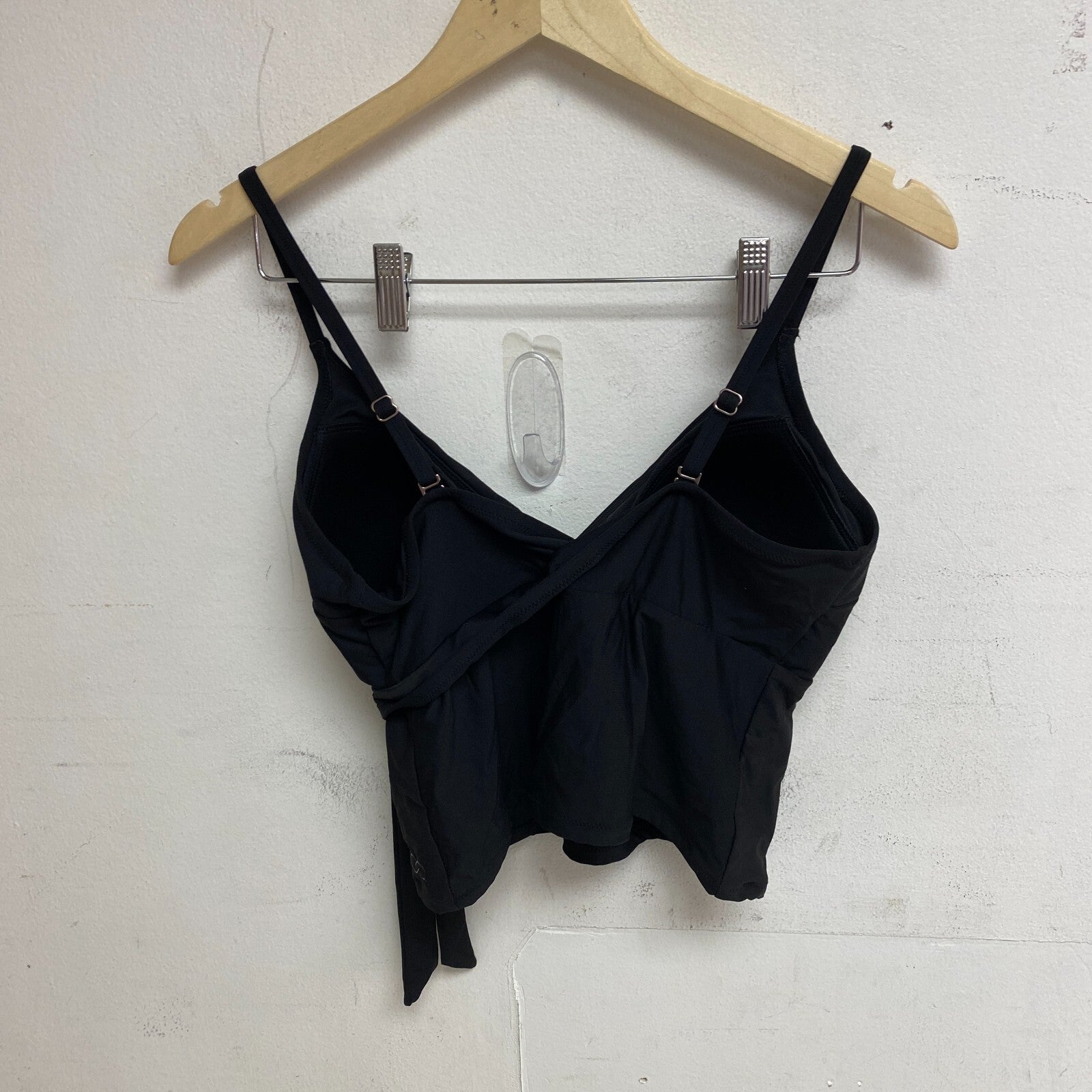 Calia Women's Top Swim Tie front Tankini Pure Black WSA22302 Brand New!