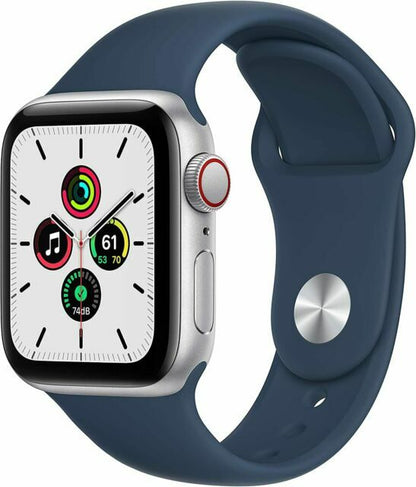 Apple Watch SE (1st Gen) GPS, 40mm Silver Aluminum Case w Abyss Blue Sport Band